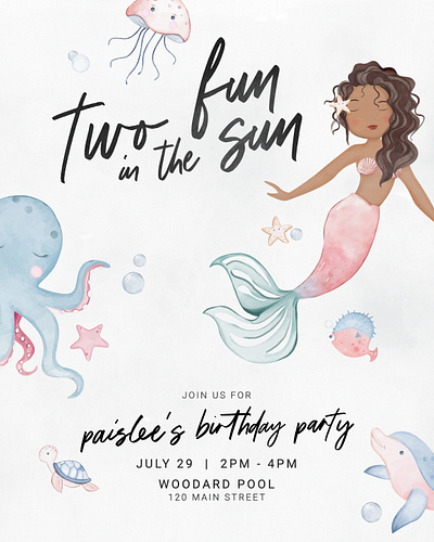 Pool Party Invitation design graphic design illustration invitation invite party pool party typography