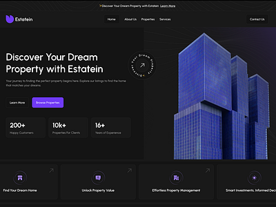 Real Estate Website 3d ai animation blockchain branding crypto graphic design logo machinelearning motion graphics propfirm realestate ui website websitedesign