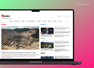 Daily UI Challenge #094 - News breaking news daily ui 94 daily ui challenge news news media news outlet online news website