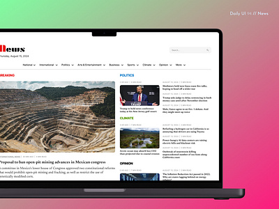 Daily UI Challenge #094 - News breaking news daily ui 94 daily ui challenge news news media news outlet online news website