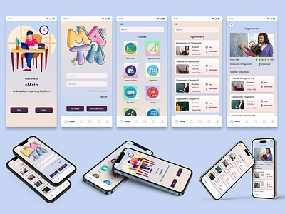 Online math learning app app design education app geometry learning math learning minimal design online learning simple ui user interface ux