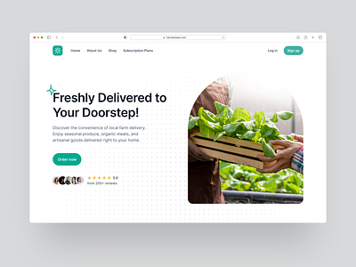 HarvestEase Hero Section UI Design delivery farm herosection productdesign ui userinterface ux uxdesign