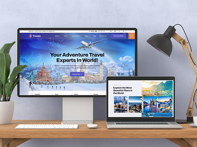 Travex. - Travel & Tour Booking Agency Landing Page Design adventure agency booking destination discover hotel landing page minimal mountain resort ticket tourism travel travel agency ui ux vacation villa website