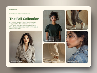 leaf + loom / The Fall Collection desktop UI design art brand branding design graphic design logo ui ui design ux design vector