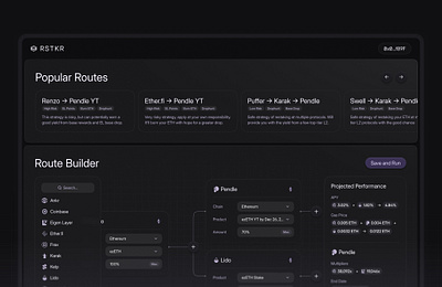 Restaking Automation Platform | Ethereum app application automation bitcoin blockchain btc crypto cryptocurrency dark dashboard defi design eth ethereum inter minimalist sol solana ui ux