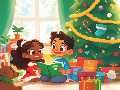 cute children story book illustration and cover bookart