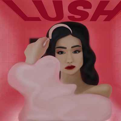 Album Cover LUSH Mitski digital art dribbble emotionalart illustration indiemusicart liquidsmooth nastezh portret visualemotion