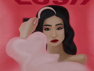 Album Cover LUSH Mitski digital art dribbble emotionalart illustration indiemusicart liquidsmooth nastezh portret visualemotion