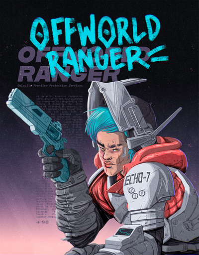 Offworld Ranger Poster Design character concept concept art graphic design illustration japan poster