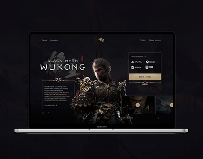 Black Myth Wukong - Web Design Concept black myth game art game design gaming gaming hero gaming landing page god of war hero landing page ui web web design wukong