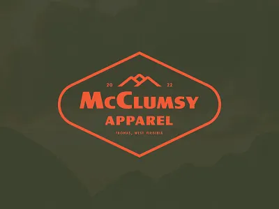 McClumsy Apparel Badge apparel badge branding logo mountains outdoors typography