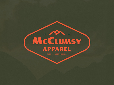 McClumsy Apparel Badge apparel badge branding logo mountains outdoors typography