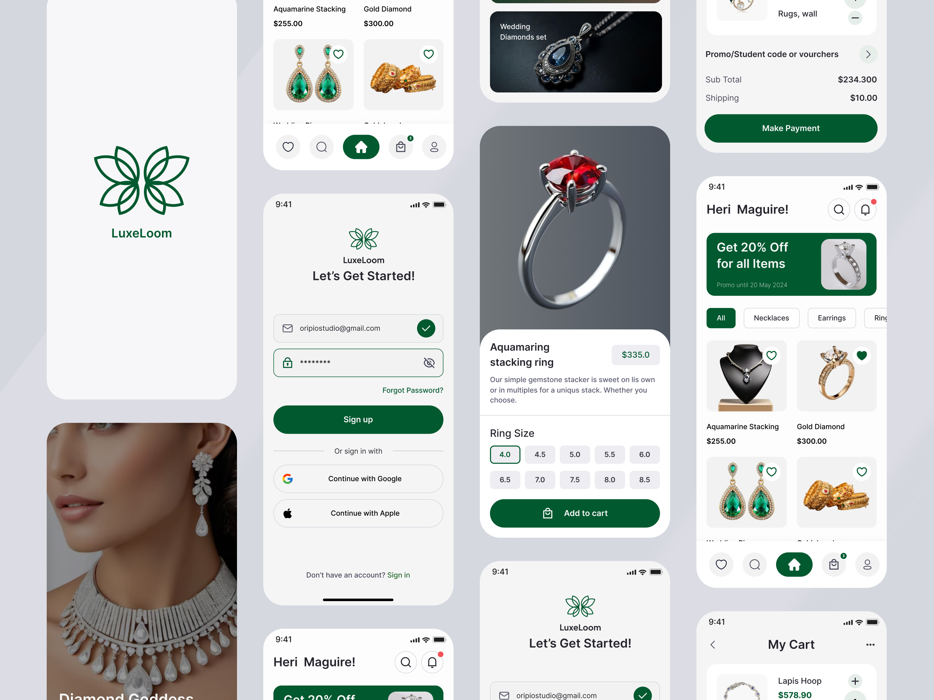 Jewelry App UI designs themes templates and downloadable graphic elements on Dribbble