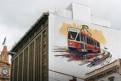 "Lodz City Trams" Murals app branding design graphic design illustration localidentity logo modernart mural muraldesign polishstreetart streetart trammural typography urbanart urbancreativity urbangraffiti urbanmurals vector wallart