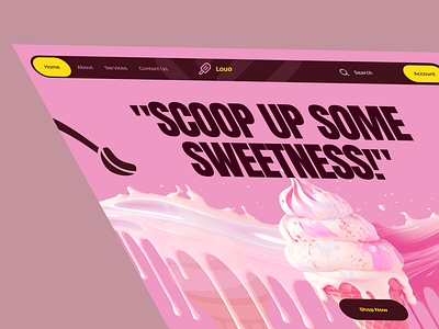 Ice Cream Website Design colorful design ecommerce flavors food food website header homepage ice cream ice cream header ice cream landing page ice cream website landing page modern website popsicle product website web design web page website design