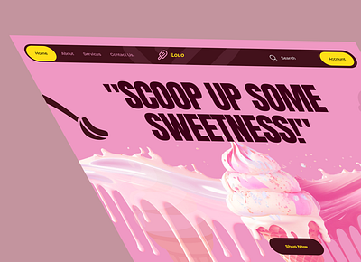 Ice Cream Website Design colorful design ecommerce flavors food food website header homepage ice cream ice cream header ice cream landing page ice cream website landing page modern website popsicle product website web design web page website design