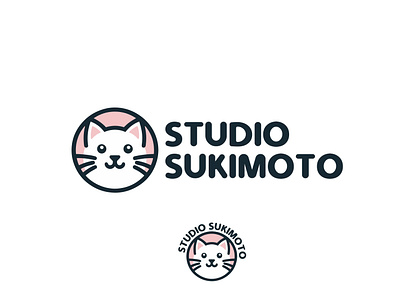 Studio Sukimoto Logo animal logo brand kit branding cat logo custom logo cute logo feminine logo gaming studio logo graphic design kitten logo logo design logo designer logo icon logo inspiration professional logo studio logo