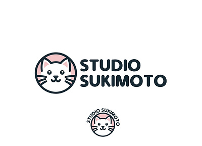 Studio Sukimoto Logo animal logo brand kit branding cat logo custom logo cute logo feminine logo gaming studio logo graphic design kitten logo logo design logo designer logo icon logo inspiration professional logo studio logo