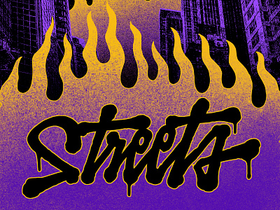 Art Cover - Streets artcover calligraphy cover art fire flames graphic design lettering music progressive house single streetart streets typography