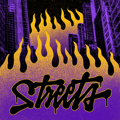 Art Cover - Streets artcover calligraphy cover art fire flames graphic design lettering music progressive house single streetart streets typography