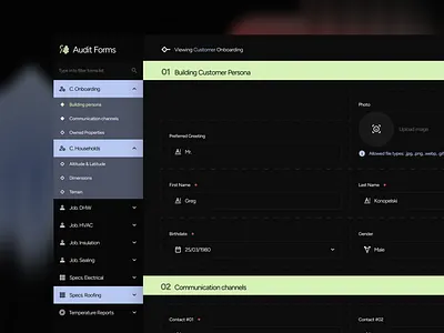 Audit Forms (concept) clean concept crm dark design exploration flat form gizmo minimal product design sketch ui ux web ui