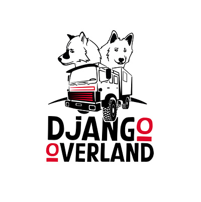 Logo Design for Django Overland – Adventure, Off-road & Vanlife abstract logo art kovalenco brand identity branding characters corporate logo creative logo design graphic design hand drawn logo illustration logo logo design logotype off road logo symbolic logo vanlife logo