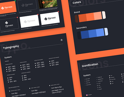 Harvest - Product Style Guide branding guide logo responsive scraper scraping tool style guide ui uiux ux web design webapp website