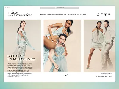 BLUMARINE SS25 branding fashion graphic design ui ux web design