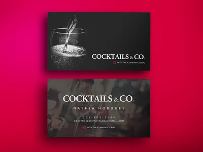 Cocktails & CO Business Card bc branding business card card design graphic design postcard print stationery vector