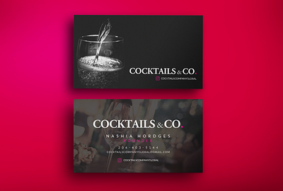 Cocktails & CO Business Card bc branding business card card design graphic design postcard print stationery vector