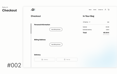 Daily UI 002 - Checkout 002 checkout daily ui 002 dailyui ux ui