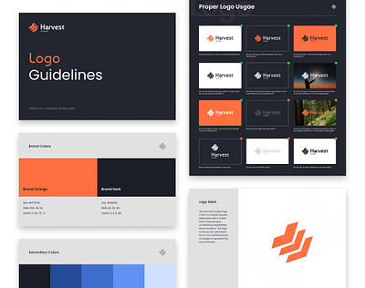 Harvest - Logo Guidelines(updated) brand book brand building brand colors branding guidelines logo logo designing logo guidelines ui ux