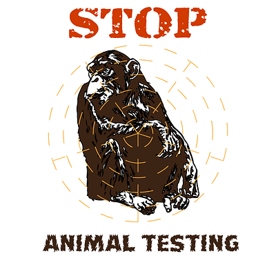 Stop animal testing design graphic design illustration typography vector