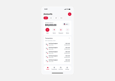 Account Screen - Mobile accounts design fintech ui ui design ux ux design