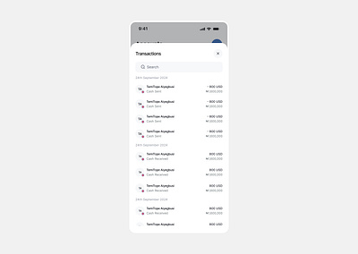 Transaction List - Mobile design fintech transaction transaction list ui ui design ux ux design