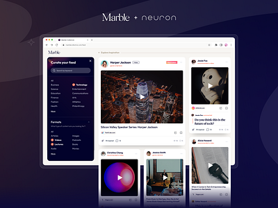 Marble - UX/UI Design design interface neuron portfolio product design social media storytelling ui ui design user experience ux ux design web app