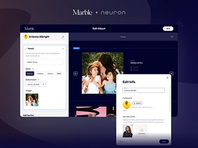 Marble - UX/UI Design interface neuron portfolio product design social media storytelling ui ui design user experience ux ux design web app