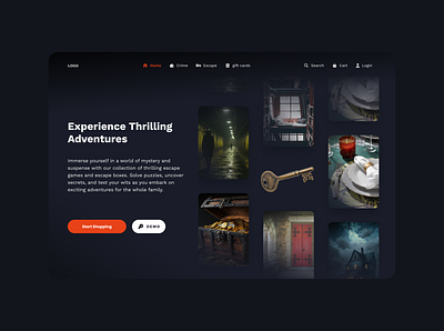 Online Escape Room Shop ui ux design web. design