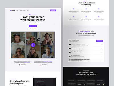 Altsson – AI Online Course Website ai ai course ai learning app ai online classes ai online course website artificial intelligence dashboard learning management system learning platform online course saas ui ux webapp website