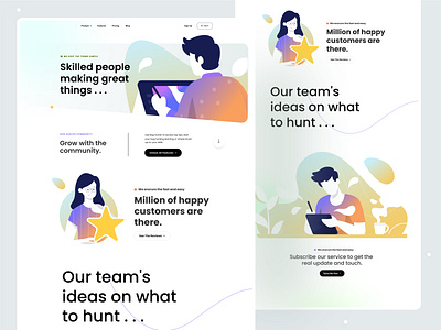 Landing Page agency application design branding design design agency digital agency graphic design header illustration illustrations landing page logo saas trendy ui web web application web design website website design