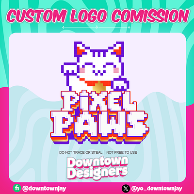 Pixel Paws Logo branding design graphic design typography