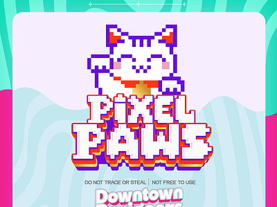 Pixel Paws Logo branding design graphic design typography