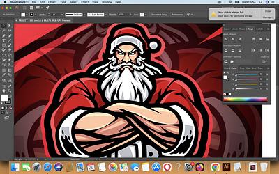 Santa Esport Mascot Logo Design christmas desember man new year santa