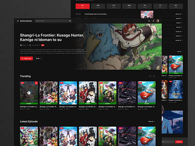 Anime Eleven - Website streaming platform design anime app black branding cartoon china design film graphic design minimal movie platform stream streaming tubik tv ui ux watch web