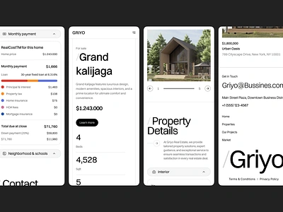 Griyo - Real Estate Responsive Details Page agent apartment architecture building clean details page home house minimalist mobile mobile app mobile responsive properties property real estate realestate responsive responsive design ui ux