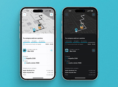 Día 13 - Delivery tracker dark mode dark ui delivery tracker delivery tracker ui delivery ui delivery ui design service design club ui camp ui camp w24