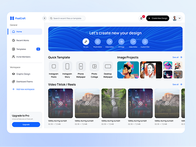 PixelCraft - Design Editor App UI KIT adobe app design canva creative tools customizable dashboard design editor dpopstudio editor kitll minimal ui pixel pixelcraft tools visual design workplace