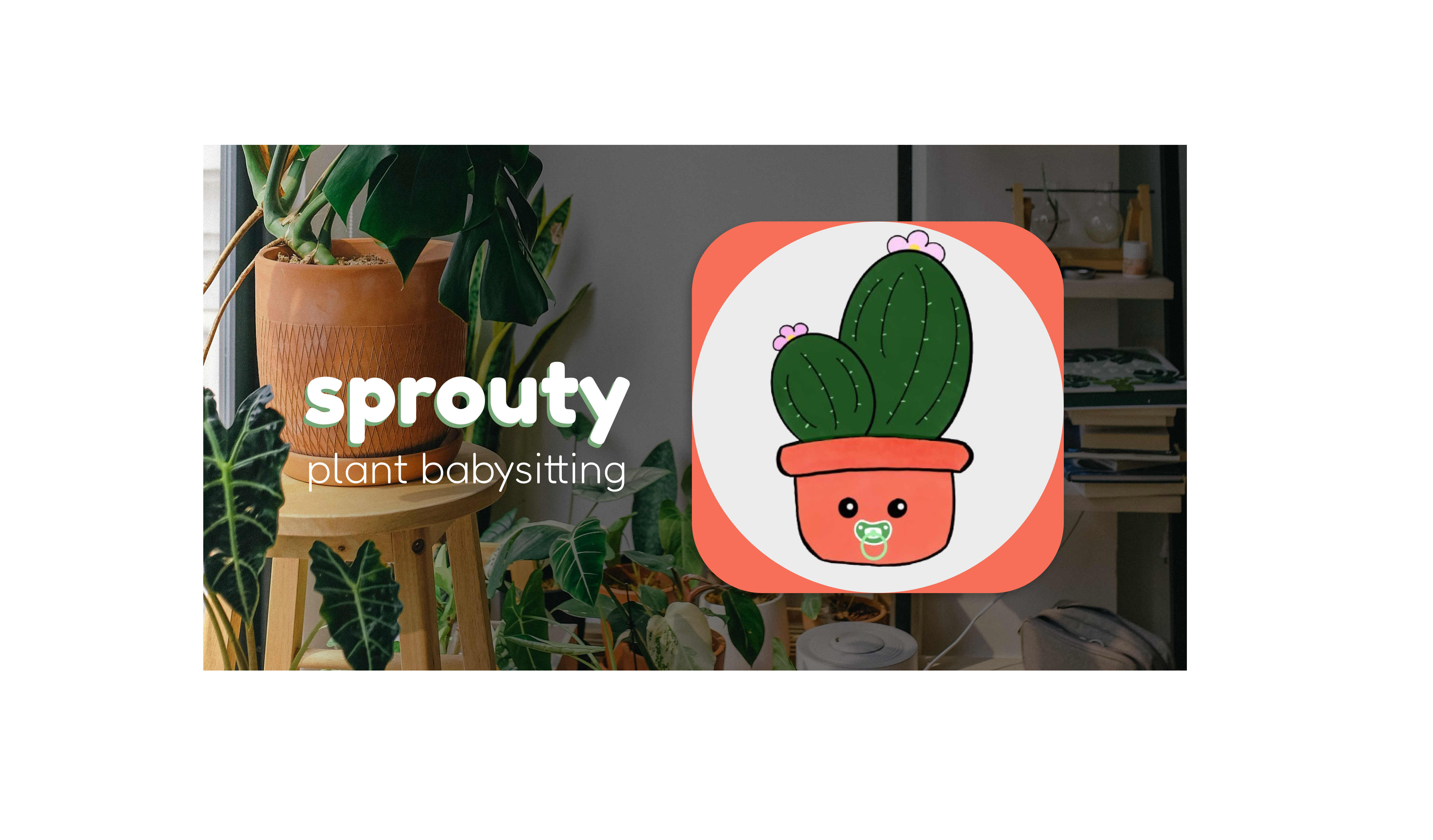 Sprouty 🌱 Plant Babysitting App Icon (DailyUI Challenge) app beginner cute dailyui design icon plants ui