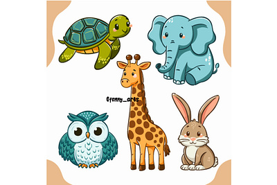 World Animal Day Collection Characters animal bird bunny cartoon celebration character clip art collection day decoration elements elephant forest giraffe owl rabbit set turtle wild wildlife