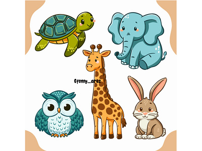 World Animal Day Collection Characters animal bird bunny cartoon celebration character clip art collection day decoration elements elephant forest giraffe owl rabbit set turtle wild wildlife